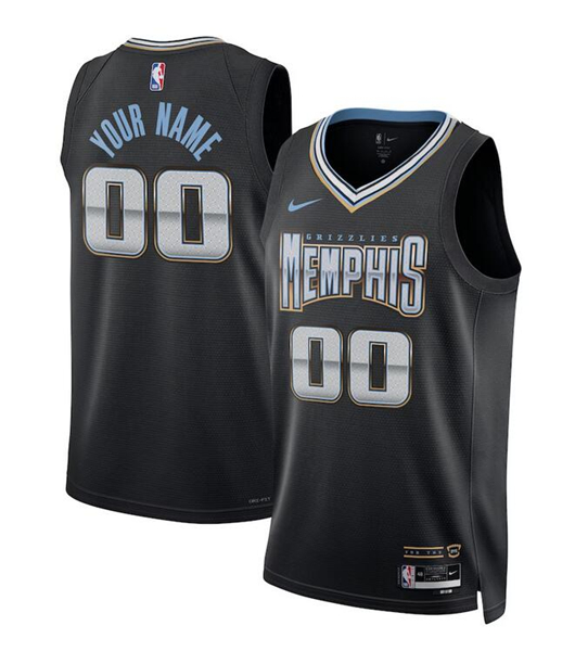 Men's Memphis Grizzlies Active Player Custom Black 2022/2023 City Edition Stitched Jersey